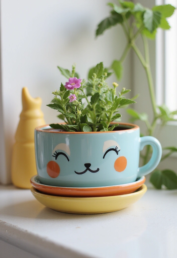 26 Ceramic Cat Plate Decor Ideas For Feline Fans 42 26 Ceramic Cat Plate Decor Ideas For Feline Fans - 8. Cat Plate Planter Holders