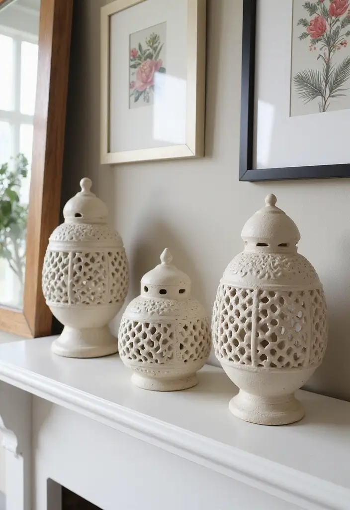26 Ceramic Lantern Decor Ideas That Glow Beautifully 36 26 Ceramic Lantern Decor Ideas That Glow Beautifully - 20. Lanterns as Art Pieces