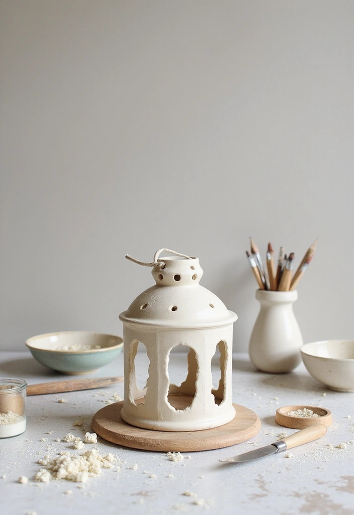 26 Ceramic Lantern Decor Ideas That Glow Beautifully 3 26 Ceramic Lantern Decor Ideas That Glow Beautifully - 3. DIY Ceramic Lanterns as Personal Touch