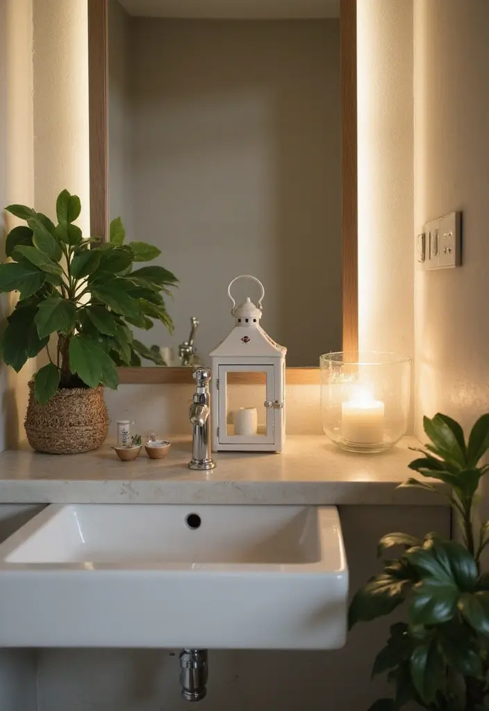 26 Ceramic Lantern Decor Ideas That Glow Beautifully 15 26 Ceramic Lantern Decor Ideas That Glow Beautifully - 9. Ceramic Lanterns for Bathroom Decor