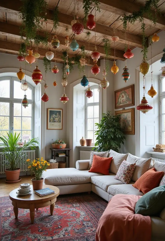 26 Christmas Decor Ideas Using Ceramic Ornaments 52 26 Christmas Decor Ideas Using Ceramic Ornaments - 20. Unique Hanging Displays