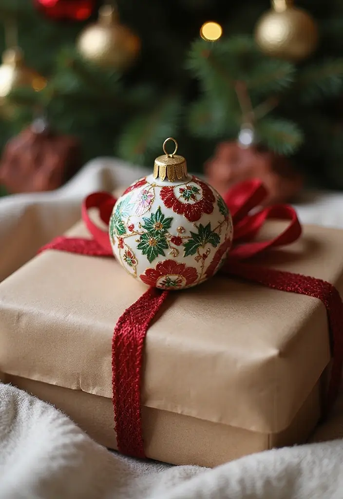 26 Christmas Decor Ideas Using Ceramic Ornaments 53 26 Christmas Decor Ideas Using Ceramic Ornaments - 21. Personal Touch on Gift Wrapping