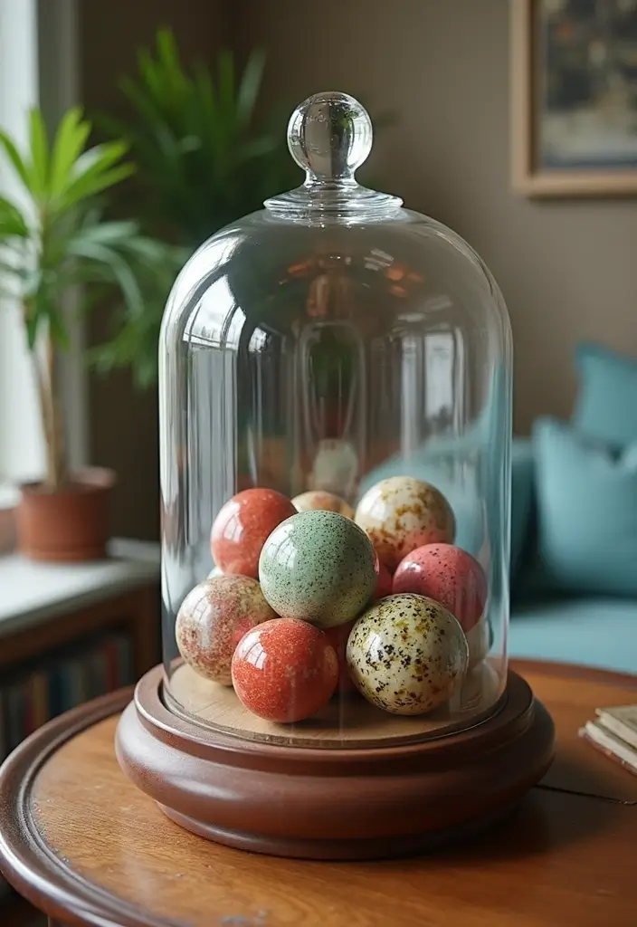 26 Christmas Decor Ideas Using Ceramic Ornaments 26 26 Christmas Decor Ideas Using Ceramic Ornaments - 8. Ornament Display in Glass Domes