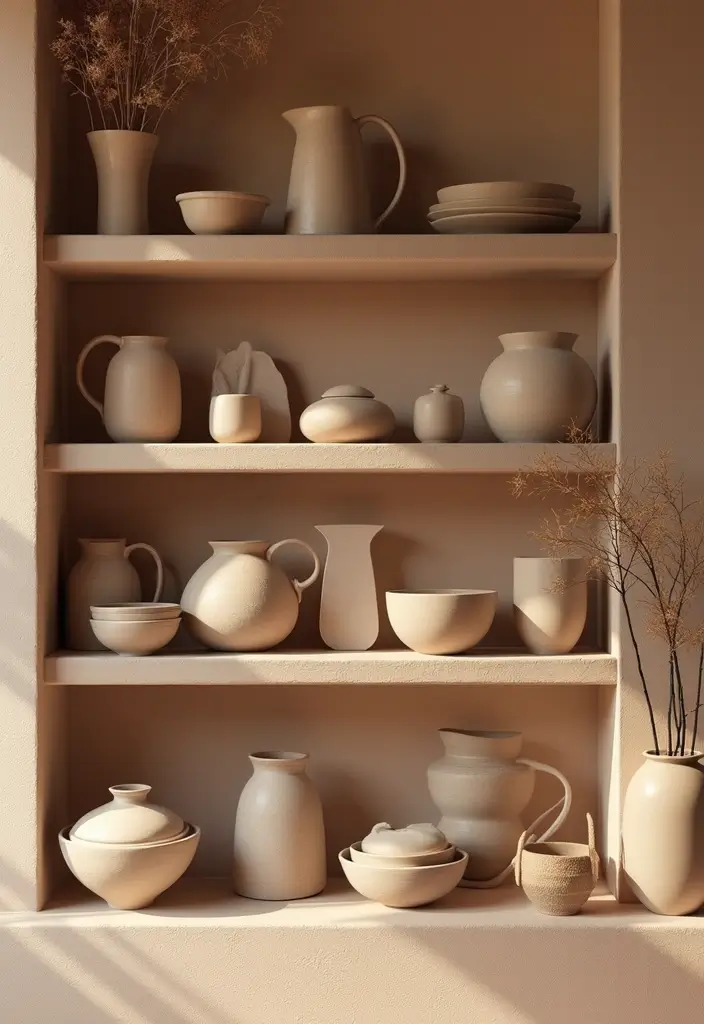 26 Creative Ceramic Wall Decor Ideas You’ll Love 43 26 Creative Ceramic Wall Decor Ideas You’ll Love - 13. Layered Ceramic Displays