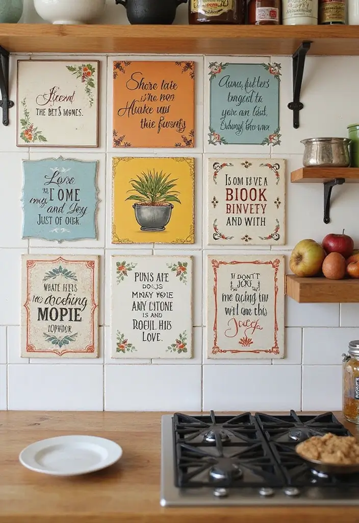 26 Creative Ceramic Wall Decor Ideas You’ll Love 54 26 Creative Ceramic Wall Decor Ideas You’ll Love - 16. Tile Art with Quotes