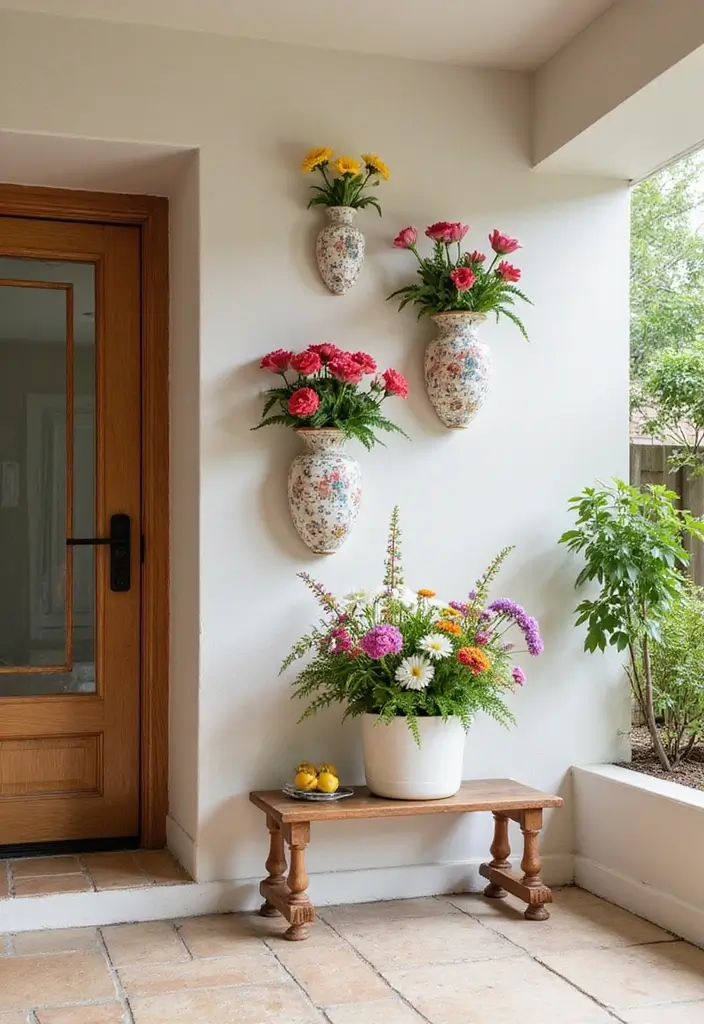 26 Creative Ceramic Wall Decor Ideas You’ll Love 64 26 Creative Ceramic Wall Decor Ideas You’ll Love - 20. Artistic Vases on Walls