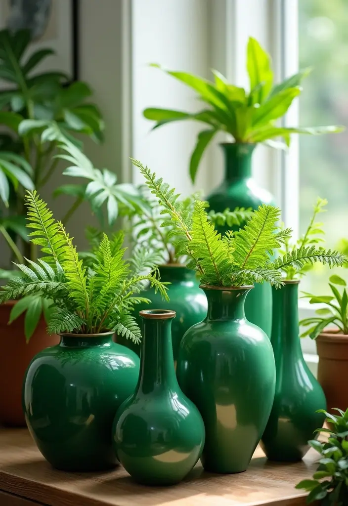 26 Green Ceramic Vase Decor Ideas For Natural Elegance 1 26 Green Ceramic Vase Decor Ideas For Natural Elegance - 1. Lush Indoor Jungle