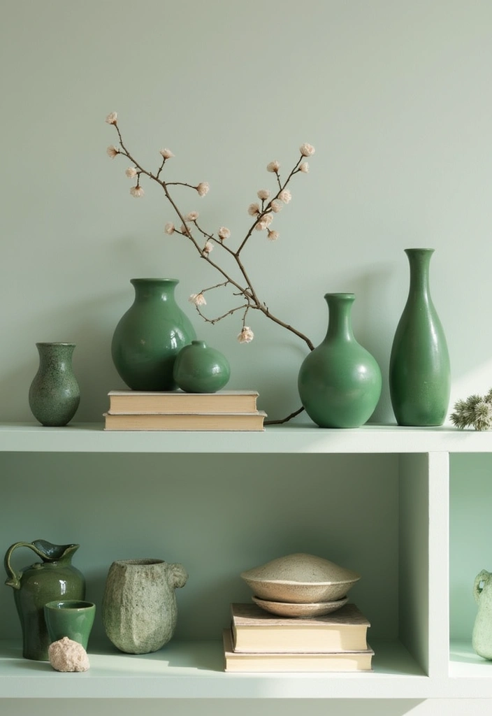 26 Green Ceramic Vase Decor Ideas For Natural Elegance 20 26 Green Ceramic Vase Decor Ideas For Natural Elegance - 10. Artistic Arrangements