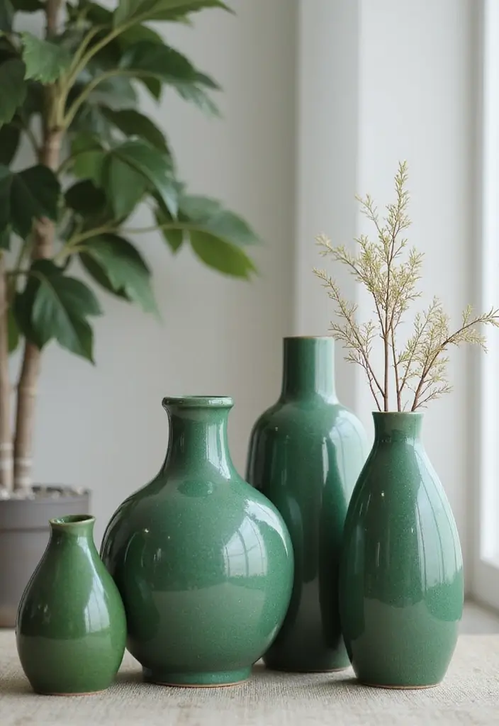 26 Green Ceramic Vase Decor Ideas For Natural Elegance 21 26 Green Ceramic Vase Decor Ideas For Natural Elegance - 11. Cohesive Color Schemes