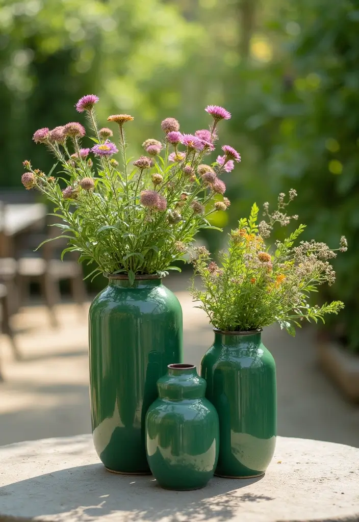 26 Green Ceramic Vase Decor Ideas For Natural Elegance 23 26 Green Ceramic Vase Decor Ideas For Natural Elegance - 13. Outdoor Oasis