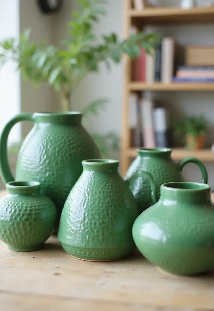 26 Green Ceramic Vase Decor Ideas For Natural Elegance 25 26 Green Ceramic Vase Decor Ideas For Natural Elegance - 15. Playful Patterns