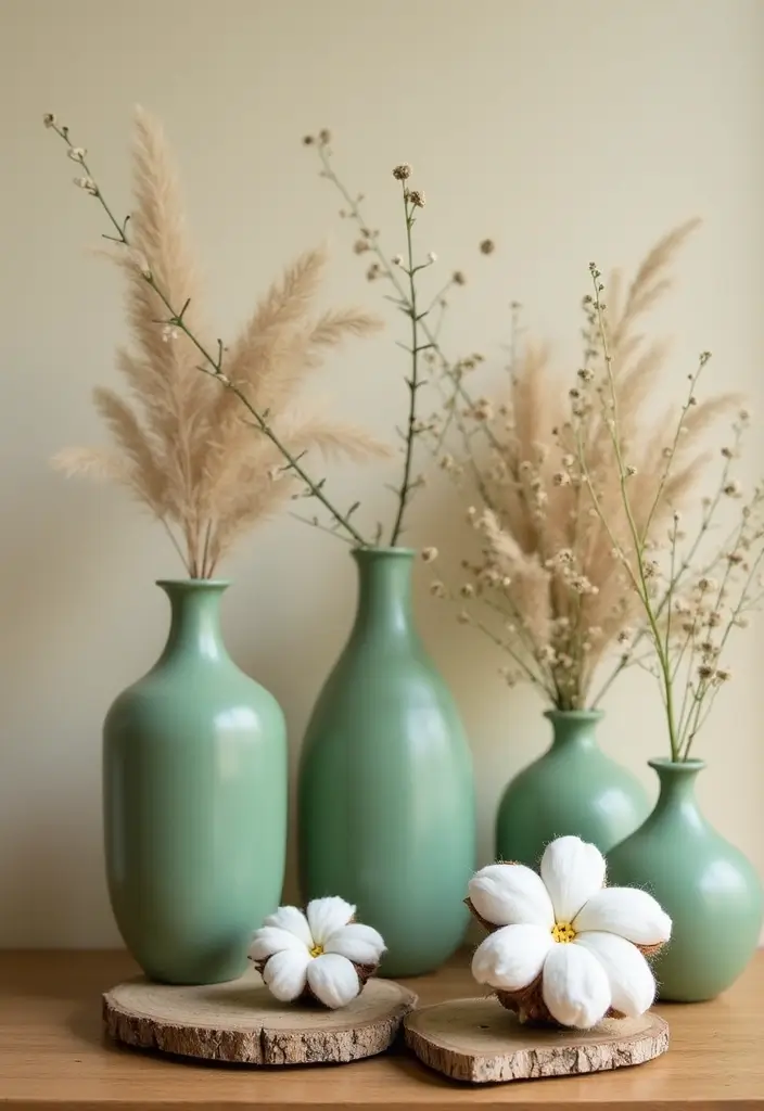 26 Green Ceramic Vase Decor Ideas For Natural Elegance 28 26 Green Ceramic Vase Decor Ideas For Natural Elegance - 16. Eco-Friendly Pairings