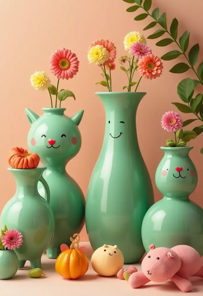 26 Green Ceramic Vase Decor Ideas For Natural Elegance 29 26 Green Ceramic Vase Decor Ideas For Natural Elegance - 17. Whimsical Touches