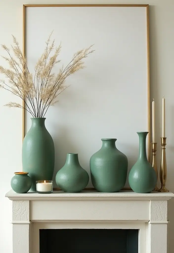 26 Green Ceramic Vase Decor Ideas For Natural Elegance 36 26 Green Ceramic Vase Decor Ideas For Natural Elegance - 18. Layered Heights