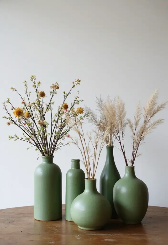 26 Green Ceramic Vase Decor Ideas For Natural Elegance 39 26 Green Ceramic Vase Decor Ideas For Natural Elegance - 21. Nature-Inspired Arrangements