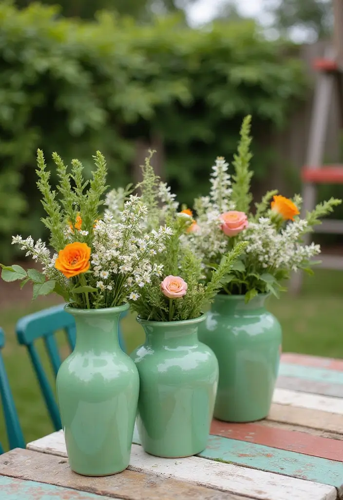 26 Green Ceramic Vase Decor Ideas For Natural Elegance 41 26 Green Ceramic Vase Decor Ideas For Natural Elegance - 23. Whimsical Garden Party
