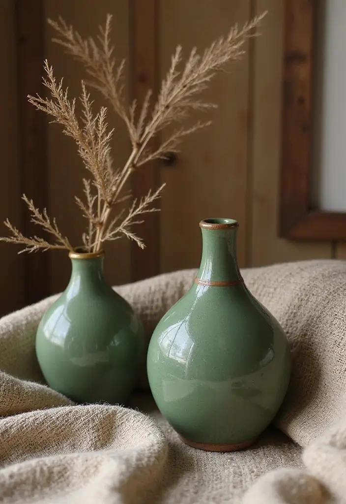26 Green Ceramic Vase Decor Ideas For Natural Elegance 42 26 Green Ceramic Vase Decor Ideas For Natural Elegance - 24. Textured Surroundings