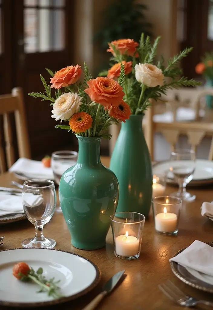 26 Green Ceramic Vase Decor Ideas For Natural Elegance 15 26 Green Ceramic Vase Decor Ideas For Natural Elegance - 7. Enhanced Dining Experience