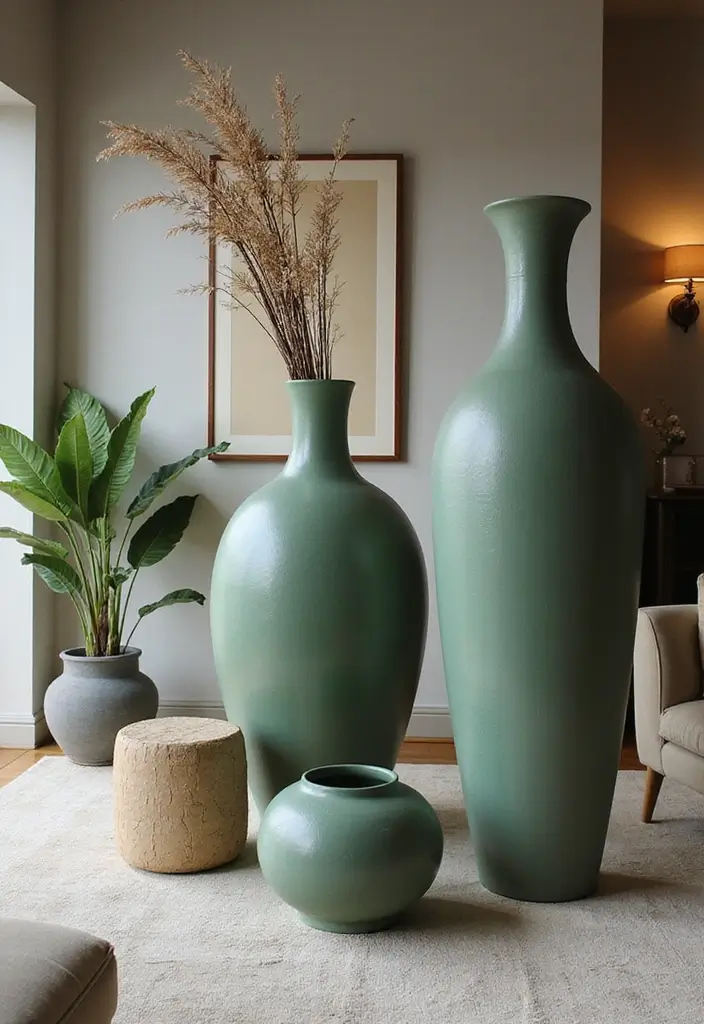 26 Green Ceramic Vase Decor Ideas For Natural Elegance 18 26 Green Ceramic Vase Decor Ideas For Natural Elegance - 8. Statement Pieces