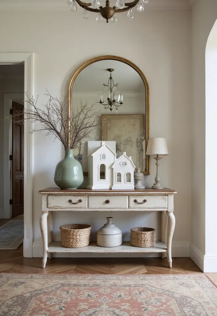 26 Home Decor Ideas With Ceramic Houses To Add Cozy Charm 25 26 Home Decor Ideas With Ceramic Houses To Add Cozy Charm - 11. Elegant Entryway Highlights