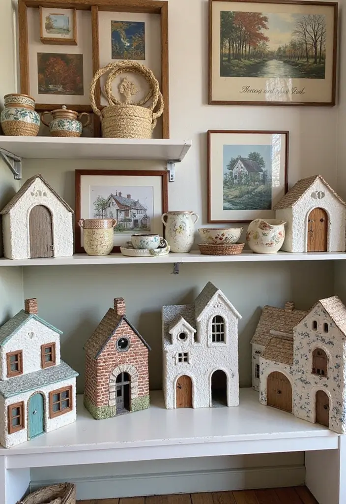 26 Home Decor Ideas With Ceramic Houses To Add Cozy Charm 29 26 Home Decor Ideas With Ceramic Houses To Add Cozy Charm - 13. Artistic Displays with Hand-Painted Houses