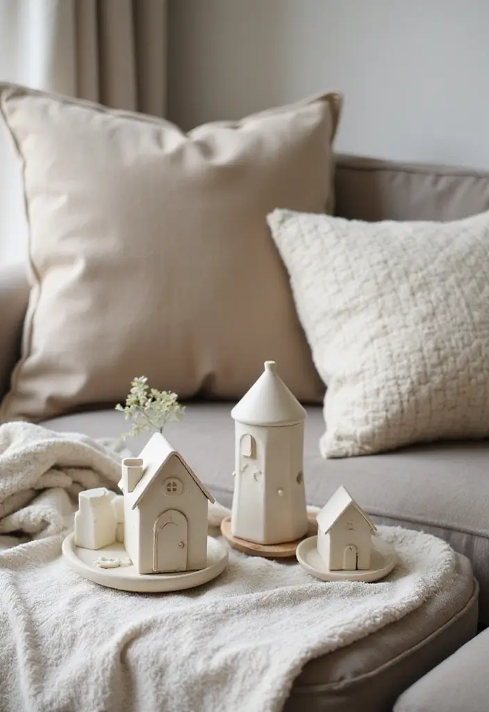 26 Home Decor Ideas With Ceramic Houses To Add Cozy Charm 39 26 Home Decor Ideas With Ceramic Houses To Add Cozy Charm - 19. Cozy Textile Pairings