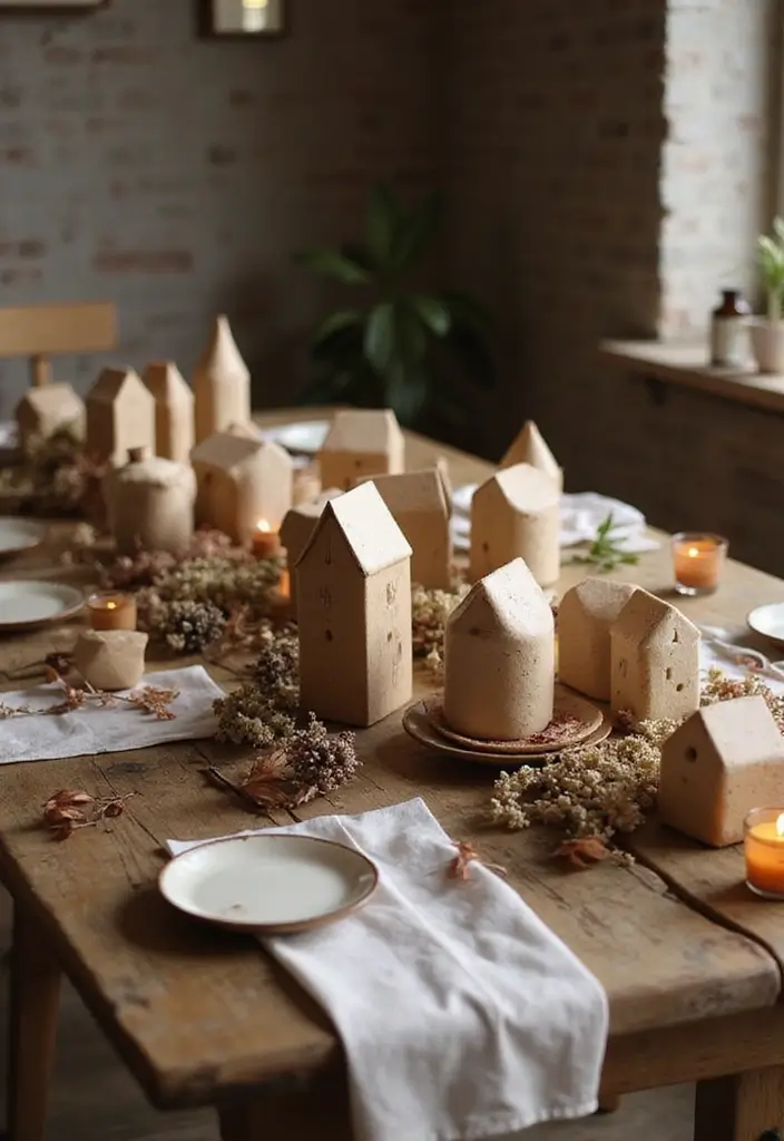 26 Home Decor Ideas With Ceramic Houses To Add Cozy Charm 9 26 Home Decor Ideas With Ceramic Houses To Add Cozy Charm - 3. Rustic Charm with Earthy Tones