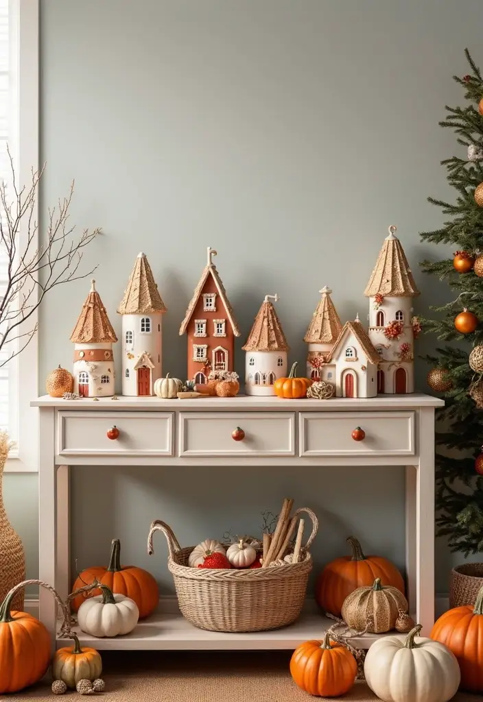 26 Home Decor Ideas With Ceramic Houses To Add Cozy Charm 18 26 Home Decor Ideas With Ceramic Houses To Add Cozy Charm - 6. Festive Vibes with Holiday-Themed Ceramics