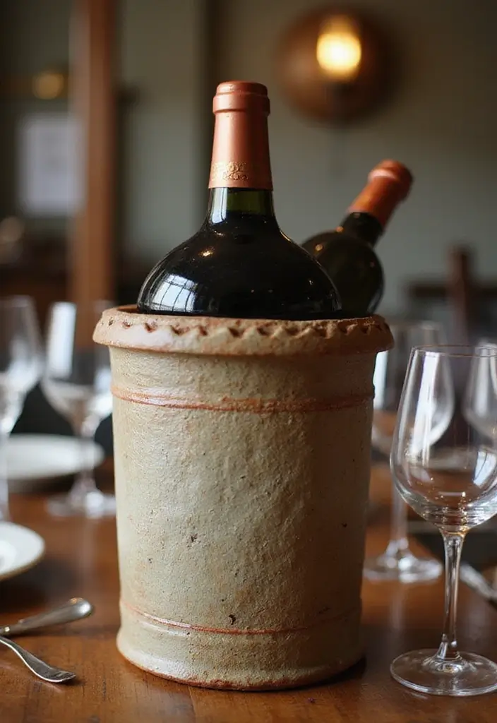 26 Rustic Ceramic Decor Ideas For Warm Cozy Spaces 49 26 Rustic Ceramic Decor Ideas For Warm Cozy Spaces - 19. Ceramic Wine Chillers
