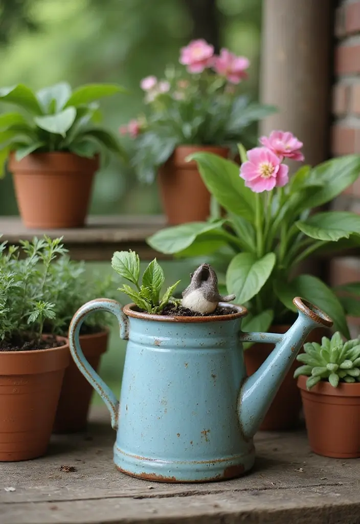 26 Rustic Ceramic Decor Ideas For Warm Cozy Spaces 63 26 Rustic Ceramic Decor Ideas For Warm Cozy Spaces - 23. Ceramic Watering Cans