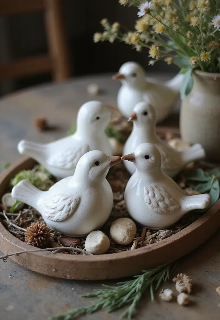 26 Vintage Ceramic Bird Decor Ideas For Collectors 34 26 Vintage Ceramic Bird Decor Ideas For Collectors - 10. Nature-Inspired Arrangements