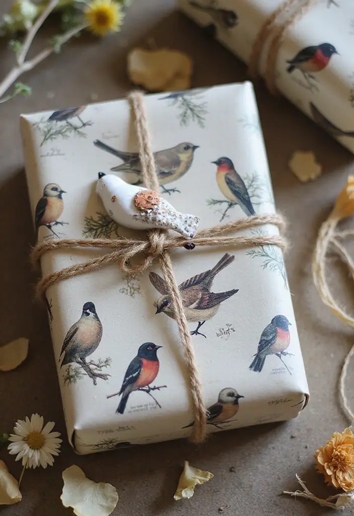 26 Vintage Ceramic Bird Decor Ideas For Collectors 71 26 Vintage Ceramic Bird Decor Ideas For Collectors - 23. Vintage Bird-Themed Gift Wrapping