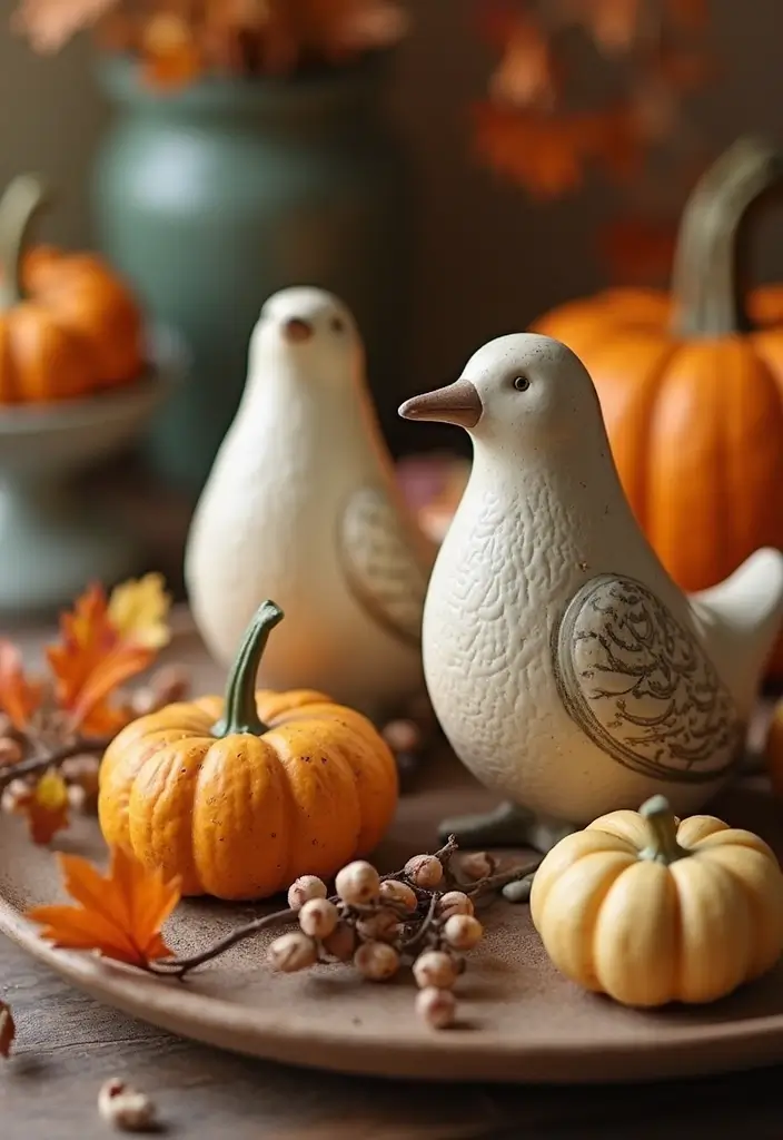 26 Vintage Ceramic Bird Decor Ideas For Collectors 12 26 Vintage Ceramic Bird Decor Ideas For Collectors - 6. Bird-Themed Seasonal Decor