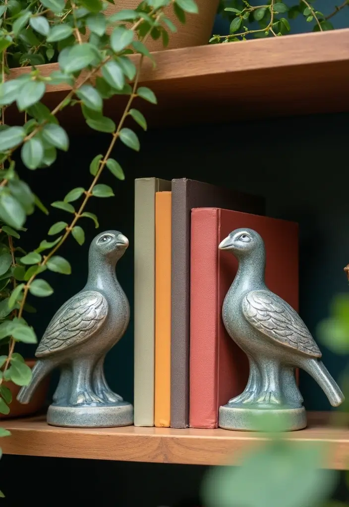 26 Vintage Ceramic Bird Decor Ideas For Collectors 26 26 Vintage Ceramic Bird Decor Ideas For Collectors - 8. Bird-Themed Bookends