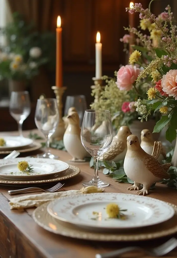 26 Vintage Ceramic Bird Decor Ideas For Collectors 27 26 Vintage Ceramic Bird Decor Ideas For Collectors - 9. Charming Table Settings