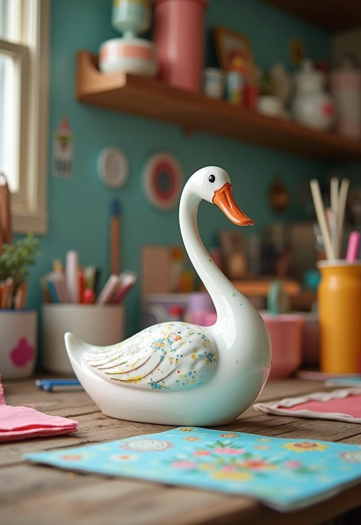 26 Vintage Ceramic Swan Decor Ideas For Elegant Interiors 31 26 Vintage Ceramic Swan Decor Ideas For Elegant Interiors - 13. Craft Room Inspiration