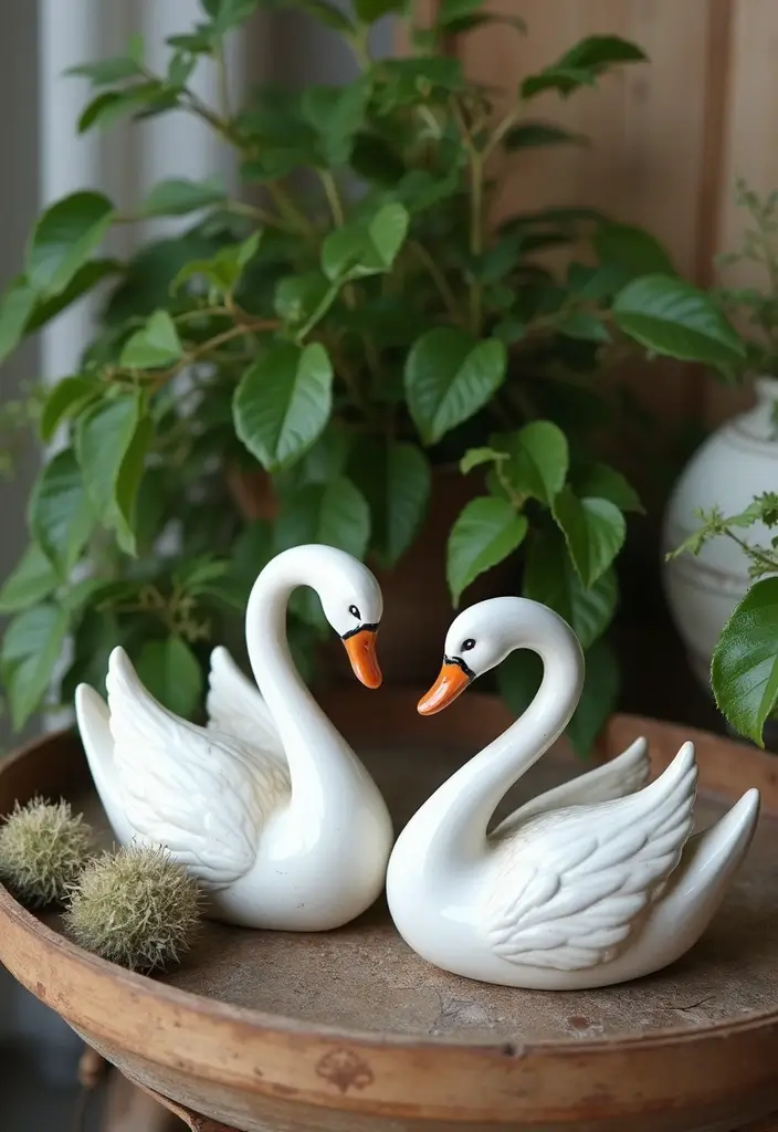 26 Vintage Ceramic Swan Decor Ideas For Elegant Interiors 48 26 Vintage Ceramic Swan Decor Ideas For Elegant Interiors - 24. Swans with Nature