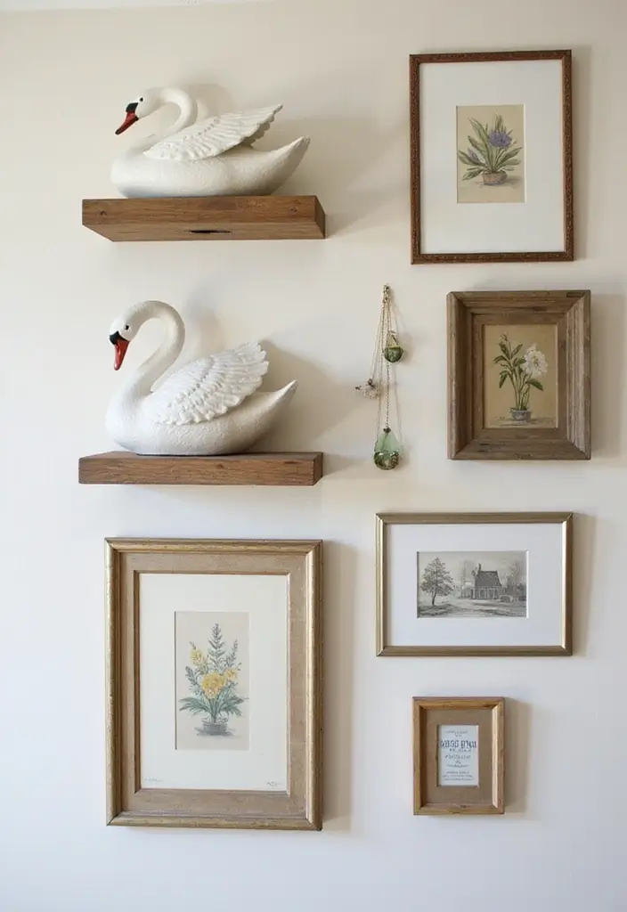 26 Vintage Ceramic Swan Decor Ideas For Elegant Interiors 3 26 Vintage Ceramic Swan Decor Ideas For Elegant Interiors - 3. Vintage Wall Art Display
