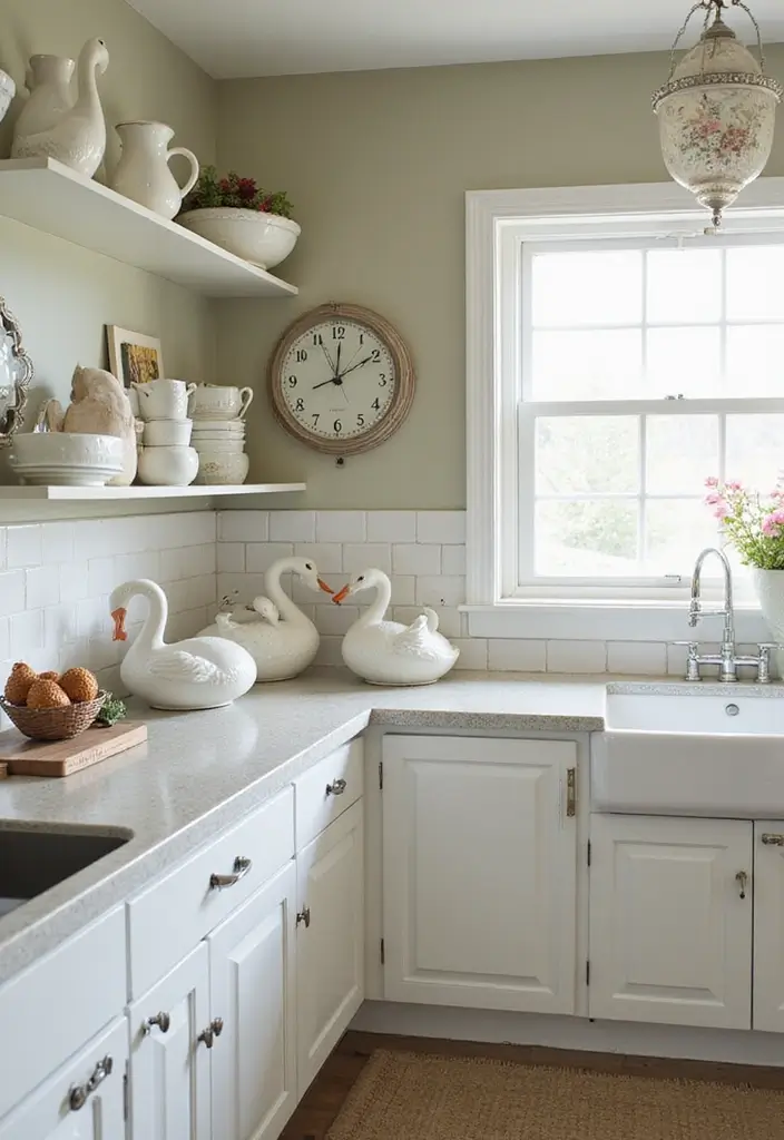26 Vintage Ceramic Swan Decor Ideas For Elegant Interiors 16 26 Vintage Ceramic Swan Decor Ideas For Elegant Interiors - 6. Kitchen Charm