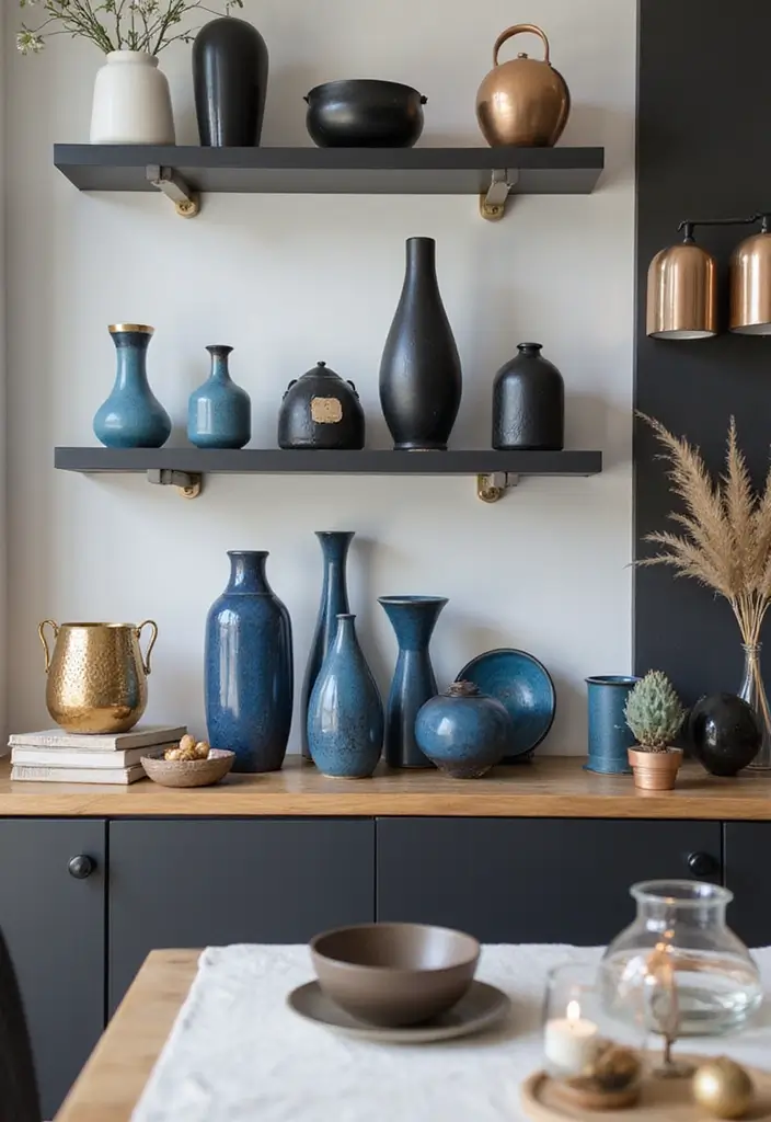 27 Black And Blue Ceramic Decor Ideas With Contrast Appeal 32 27 Black And Blue Ceramic Decor Ideas With Contrast Appeal - 12. Artistic Figurines