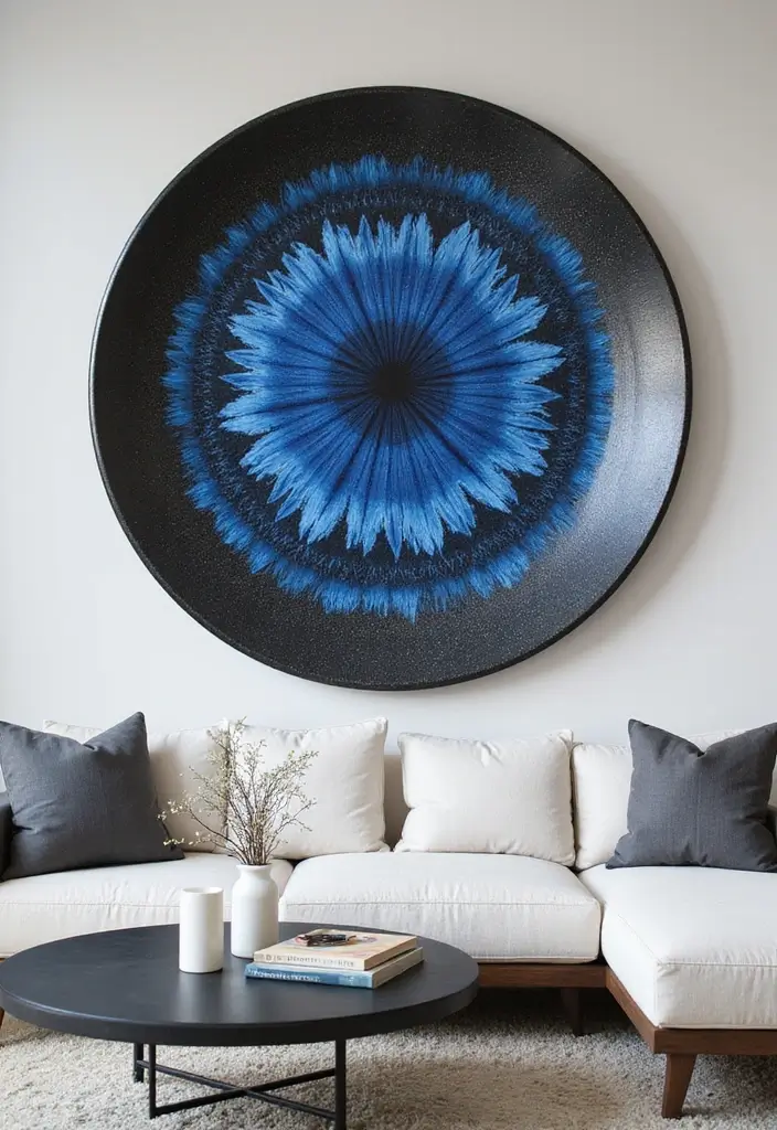 27 Black And Blue Ceramic Decor Ideas With Contrast Appeal 43 27 Black And Blue Ceramic Decor Ideas With Contrast Appeal - 19. Eye-Catching Wall Art