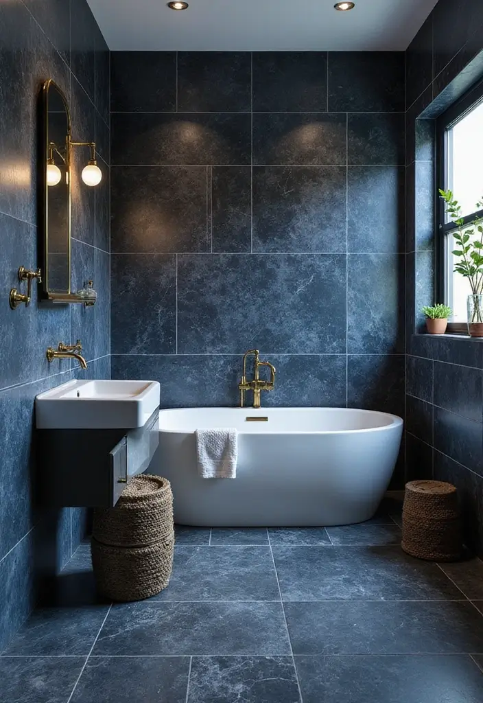 27 Black And Blue Ceramic Decor Ideas With Contrast Appeal 49 27 Black And Blue Ceramic Decor Ideas With Contrast Appeal - 23. Statement Tiles