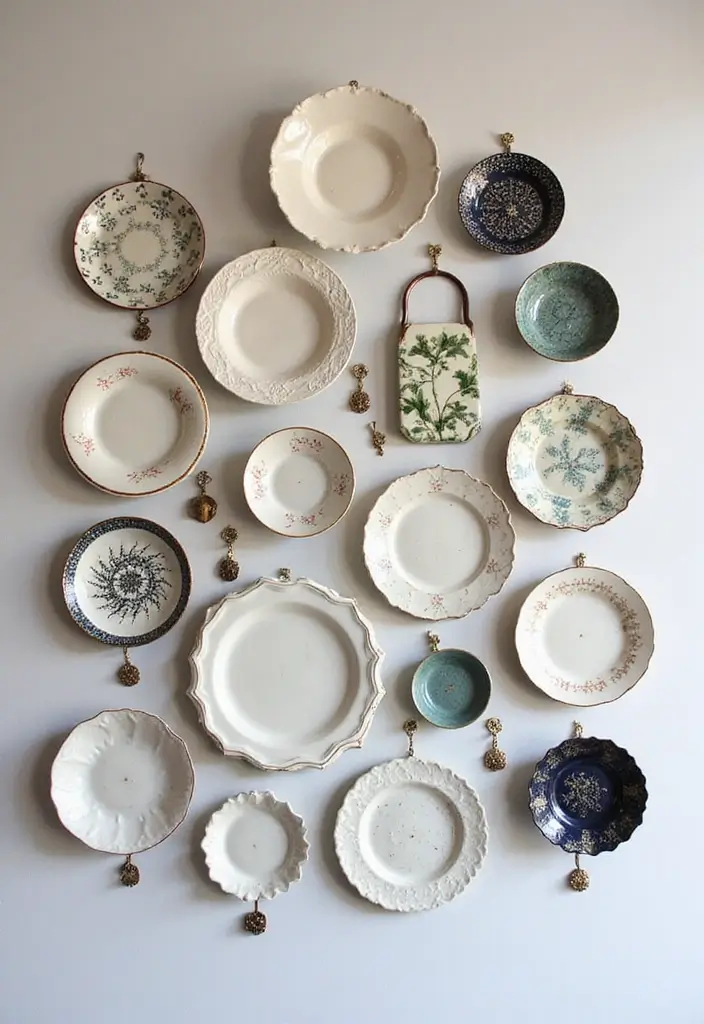 27 Ceramic Plate Wall Decor Ideas That Feel Timeless 1 27 Ceramic Plate Wall Decor Ideas That Feel Timeless - 1. Eclectic Gallery Wall