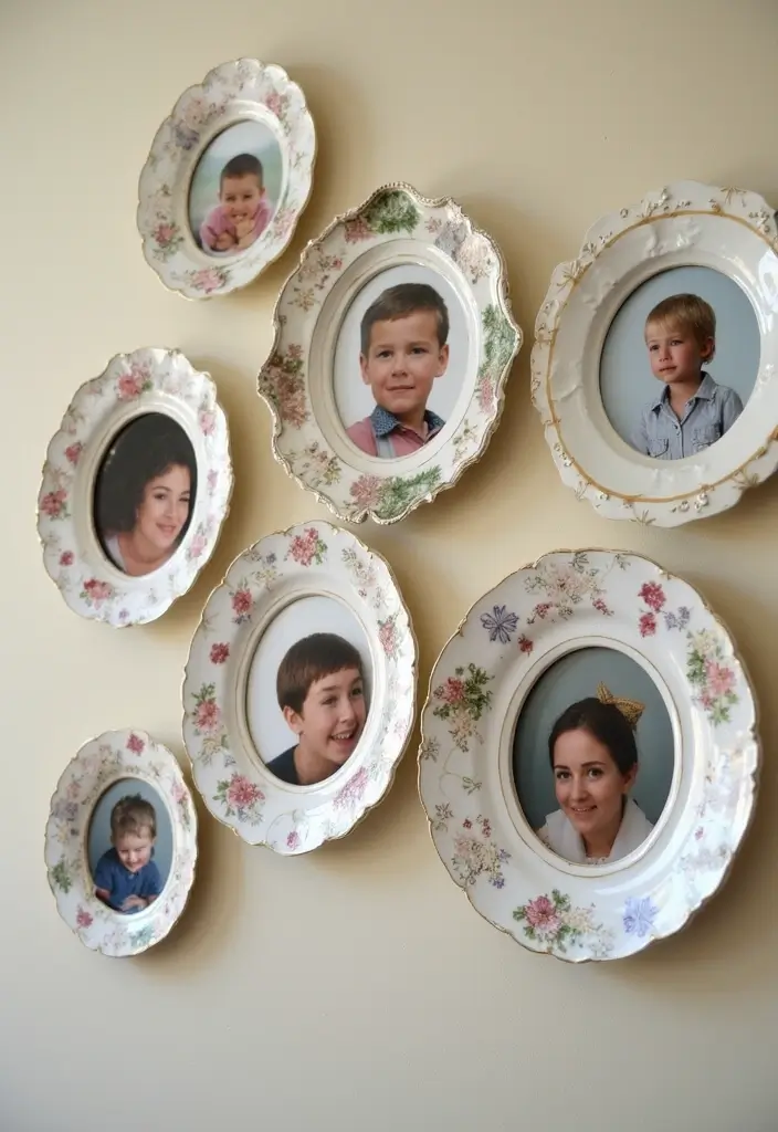 27 Creative Home Decor Ideas Using Ceramic Plates 35 27 Creative Home Decor Ideas Using Ceramic Plates - 11. Transform Plates into Picture Frames