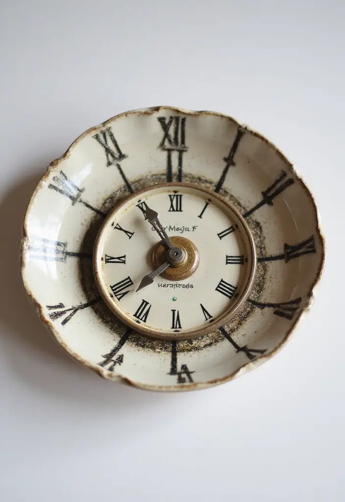 27 Creative Home Decor Ideas Using Ceramic Plates 8 27 Creative Home Decor Ideas Using Ceramic Plates - 2. Upcycle Plates into Decorative Clocks