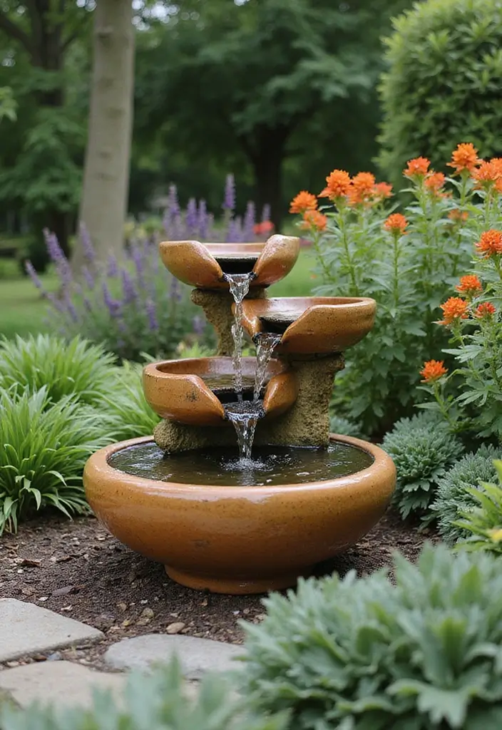 27 Outdoor Ceramic Decor Inspirations To Elevate Your Garden 62 27 Outdoor Ceramic Decor Inspirations To Elevate Your Garden - 10. Serene Water Features