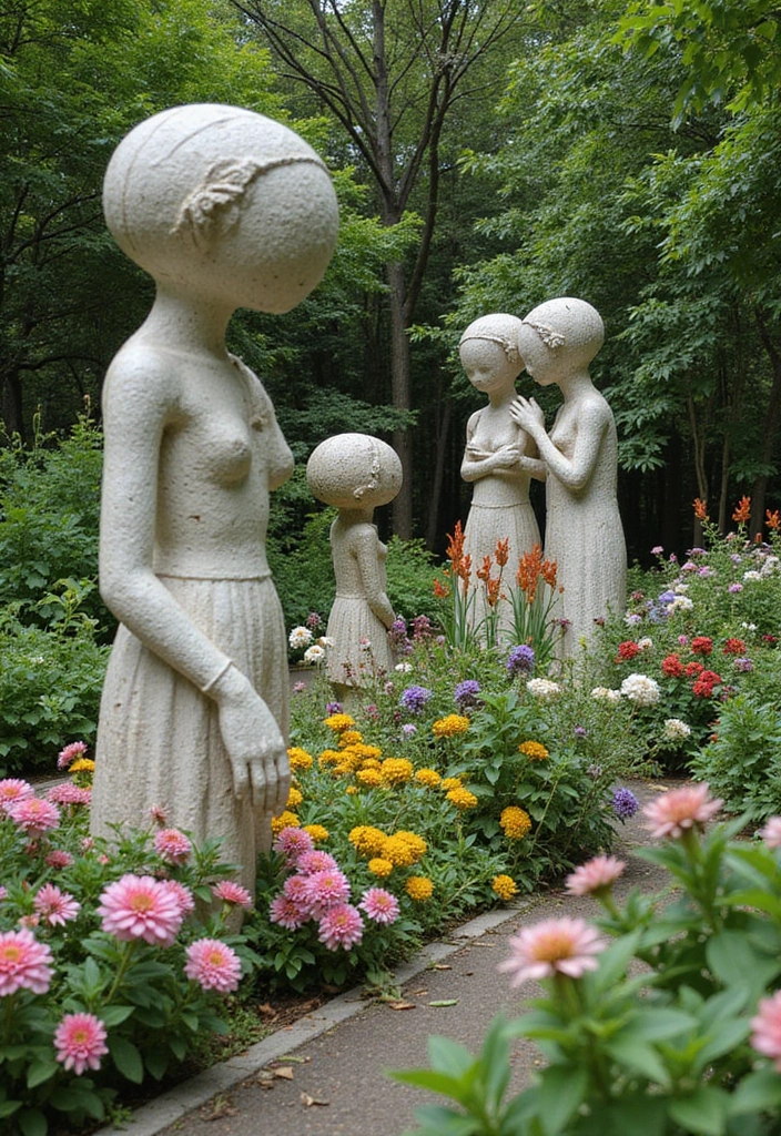 27 Outdoor Ceramic Decor Inspirations To Elevate Your Garden 20 27 Outdoor Ceramic Decor Inspirations To Elevate Your Garden - 4. Artistic Garden Sculptures