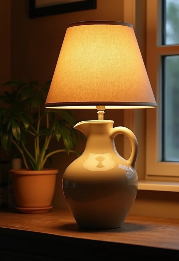 27 Vintage Ceramic Jug Decor Ideas That Never Go Out Of Style 26 27 Vintage Ceramic Jug Decor Ideas That Never Go Out Of Style - 10. Unique Lighting