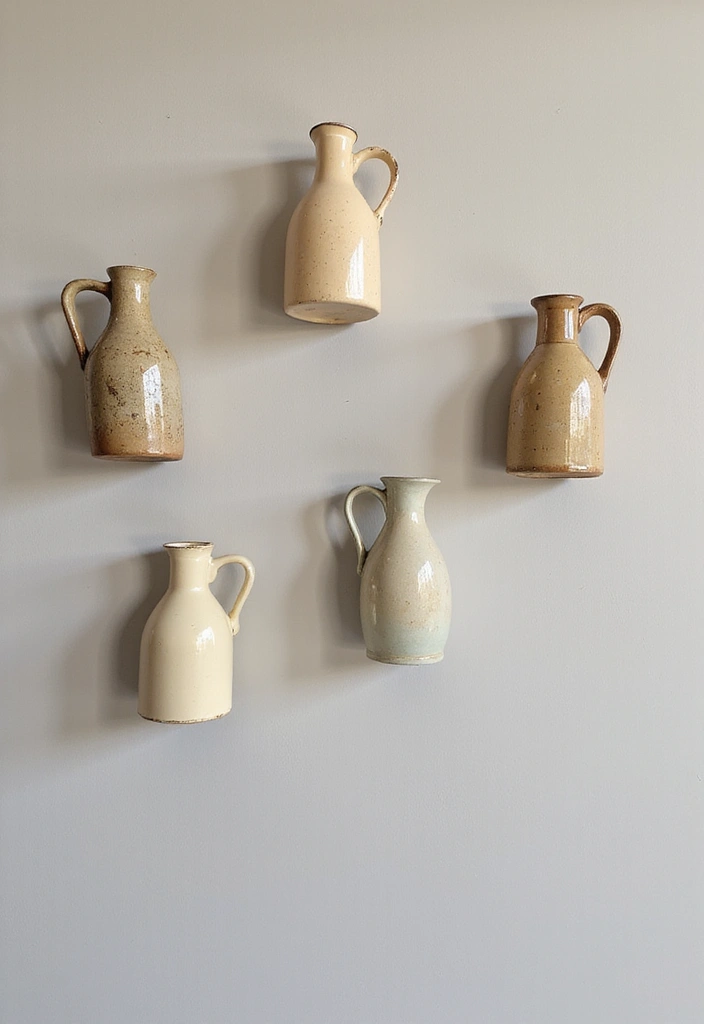 27 Vintage Ceramic Jug Decor Ideas That Never Go Out Of Style 53 27 Vintage Ceramic Jug Decor Ideas That Never Go Out Of Style - 19. Artistic Wall Displays