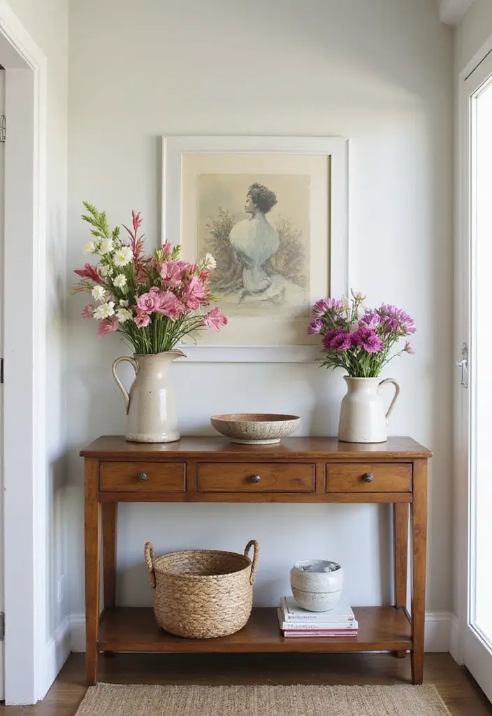 27 Vintage Ceramic Jug Decor Ideas That Never Go Out Of Style 11 27 Vintage Ceramic Jug Decor Ideas That Never Go Out Of Style - 5. Entryway Charm